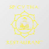 Autocollant Pour Fenêtre Personnaliser Thai Restaurant Bouddha Front (Feuille)