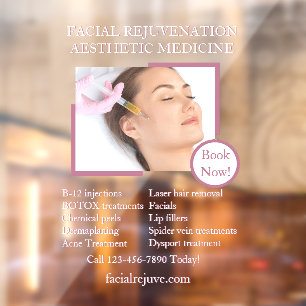 Autocollant Pour Fenêtre Personnaliser Traitement de la peau Botox Facials 