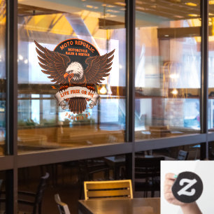 Autocollant Pour Fenêtre Personnaliser Vente Moto Réparer Aigle Avant Magas