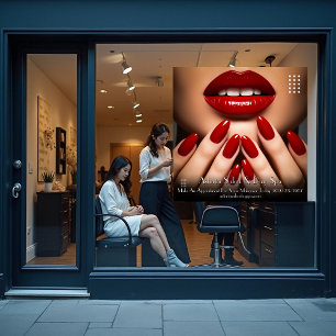 Autocollant Pour Fenêtre Personnalisez Élégant Ongles Jour Spa Maquillage S