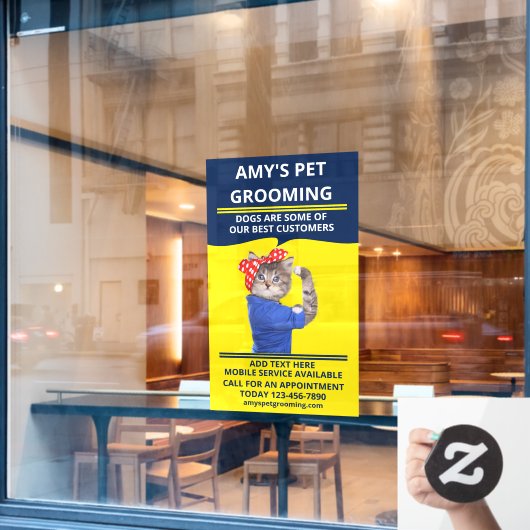 Autocollant Pour Fenêtre Personnalisez Funny Pet Grooming/Salon Shopping De (Fenêtre de café)
