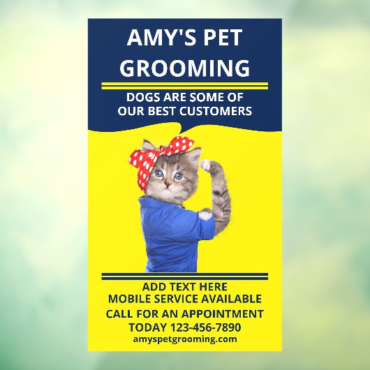 Autocollant Pour Fenêtre Personnalisez Funny Pet Grooming/Salon Shopping De (Feuille 3)
