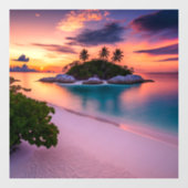 Autocollant Pour Fenêtre Personnalisez votre propre plage de mer au coucher (Feuille)