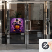 Autocollant Pour Fenêtre Petit magicien mignon monstres païens mignon Hallo (Porte de bureau)