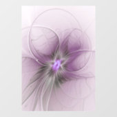 Autocollant Pour Fenêtre Petite Beauté Moderne Mauve Grey Fractal Art Flowe (Feuille)