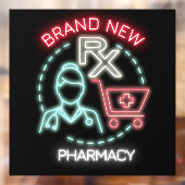 Autocollant Pour Fenêtre Pharmacie Faux Neon sur mesure Drugstore (Feuille 2)