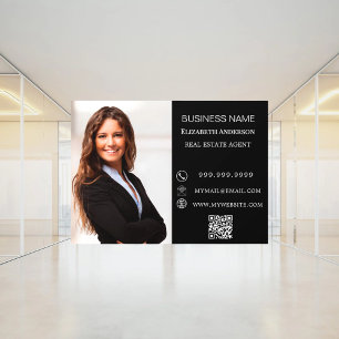 Autocollant Pour Fenêtre Photo d'information de contact d'entreprise modern