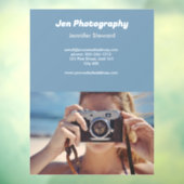 Autocollant Pour Fenêtre Photographe bleu sur mesure (Feuille 3)