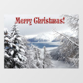 Autocollant Pour Fenêtre Photographie de forêt d'hiver froide avec des lacs (Feuille)