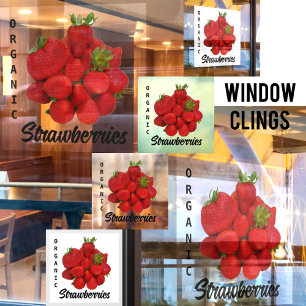 Autocollant Pour Fenêtre Photographie des fraises biologiques rouges