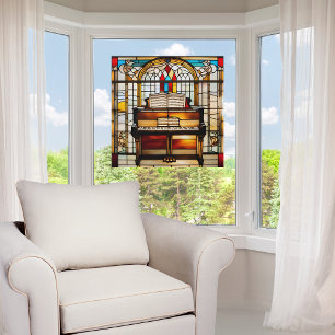 Autocollant Pour Fenêtre Piano debout en verre de Faux