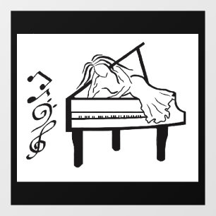 Autocollant Pour Fenêtre Piano Lady