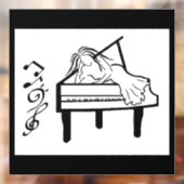 Autocollant Pour Fenêtre Piano Lady (Feuille 2)