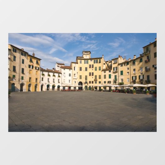 Autocollant Pour Fenêtre Piazza Anfiteatro carré à Lucques - Toscane, Itali (Feuille)