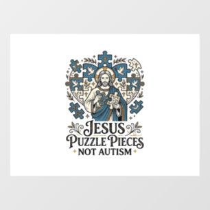 Autocollant Pour Fenêtre Pièces de puzzle Jésus pas autisme Pièces de puzzl