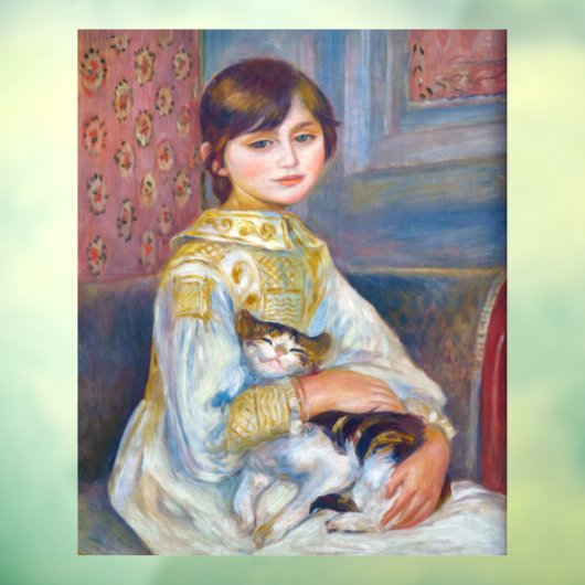 Autocollant Pour Fenêtre Pierre-Auguste Renoir - Enfant avec chat (Feuille 3)
