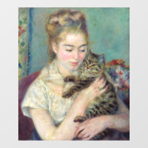Autocollant Pour Fenêtre Pierre-Auguste Renoir - Femme avec chat