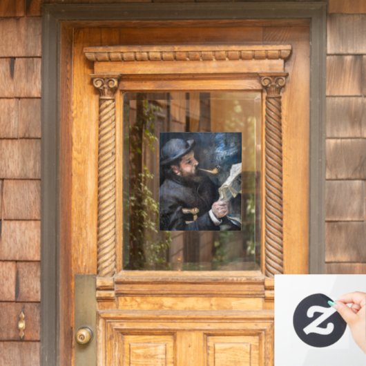 Autocollant Pour Fenêtre Pierre-Auguste Renoir - Lecture Claude Monet (Porte d'accueil)