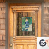 Autocollant Pour Fenêtre Pierre-Auguste Renoir - Une fille avec une canne d (Porte d'accueil)