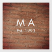 Autocollant Pour Fenêtre pierre de brique rustique Brown ajouter le nom let (Feuille)