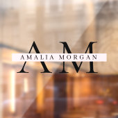 Autocollant Pour Fenêtre "Pink minimum initial et personnalisé (Feuille 2)