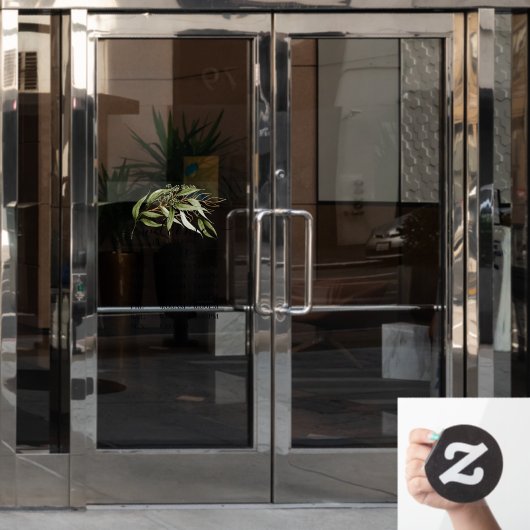 Autocollant Pour Fenêtre PixDezines Aquarelle Eucalyptus Sprig Heures du ma (Porte de bureau)