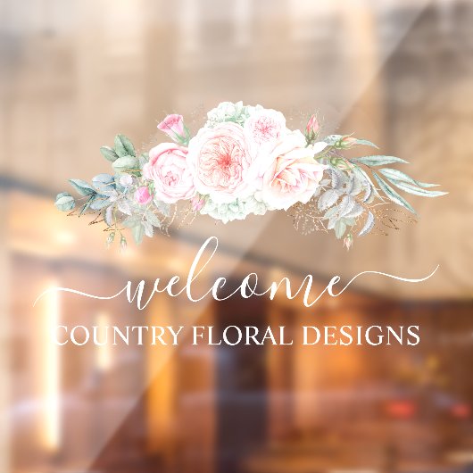 Autocollant Pour Fenêtre PixDezines Aquarelle Peonies Eucalyptus Window Cl (Feuille 2)