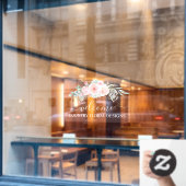 Autocollant Pour Fenêtre PixDezines Aquarelle Peonies Eucalyptus Window Cl (Fenêtre de café)