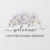 Autocollant Pour Fenêtre PixDezines Aquarelle Purple Rose Hydrangeas (Feuille)