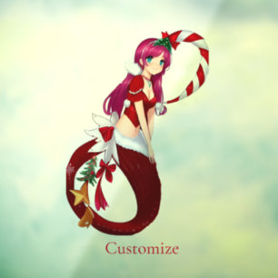 Autocollant Pour Fenêtre Pixie de Noël Mermaid Thunder_Cove