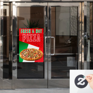 Autocollant Pour Fenêtre Pizza Frais & Chaud Avec Explosion de Pizza