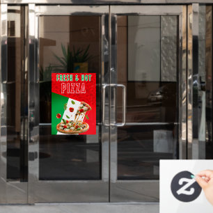 Autocollant Pour Fenêtre Pizza Frais & Chaud Avec Explosion de Pizza