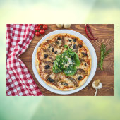 Autocollant Pour Fenêtre Pizza Shop Plat Italien Nourriture Rouge Nappe (Feuille 3)