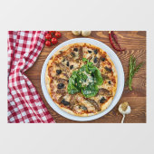 Autocollant Pour Fenêtre Pizza Shop Plat Italien Nourriture Rouge Nappe (Feuille)