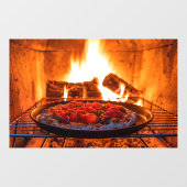 Autocollant Pour Fenêtre Pizza Wood Fired Pizza Brick Four Pizza Shop (Feuille)