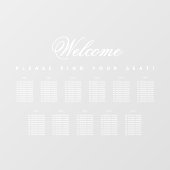 Autocollant Pour Fenêtre Plan de table 11 Blanc Script Transparent (Feuille)