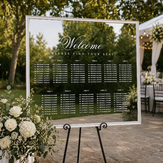 Autocollant Pour Fenêtre Plan de table 11 Blanc Script Transparent