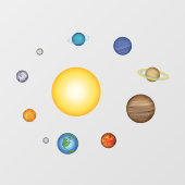Autocollant Pour Fenêtre Planètes du système solaire Créatif éducatif (Feuille)