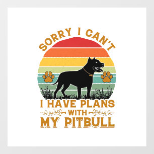 Autocollant Pour Fenêtre Plans de boîte pour chien Pitbull Rétro Coucher de