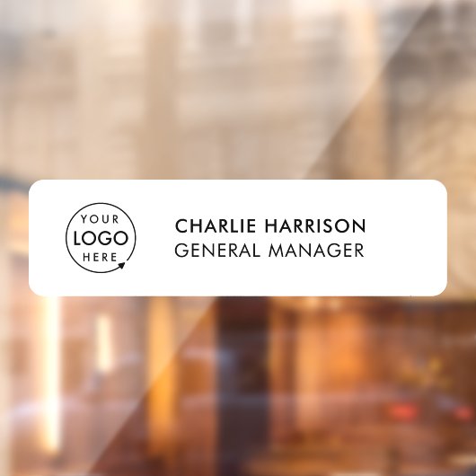 Autocollant Pour Fenêtre Plaque Nom Porte Bureau Entreprise Logo Moderne Bl (Feuille 2)