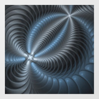 Plastique bleu gris 3D Fractal Art moderne Abstrai