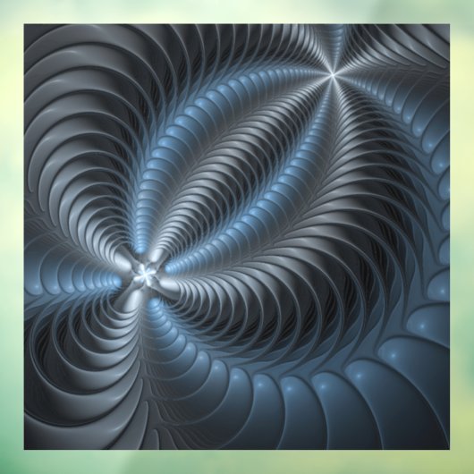 Autocollant Pour Fenêtre Plastique bleu gris 3D Fractal Art moderne Abstrai (Feuille 3)