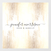 Autocollant Pour Fenêtre Pluie de Confetti Gold Script Glam (Feuille)