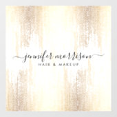 Autocollant Pour Fenêtre Pluie de confettis dorés Glam Script (Feuille)