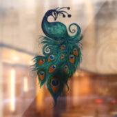 Autocollant Pour Fenêtre Plumes de paon Peacocks Turquoises (Feuille 2)