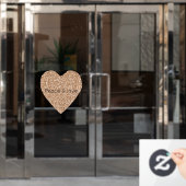 Autocollant Pour Fenêtre Pocher Rose Gold Parties scintillant Coeur (Porte de bureau)