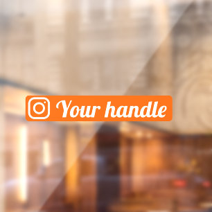 Autocollant Pour Fenêtre Poignée de logo Instagram personnalisé orange