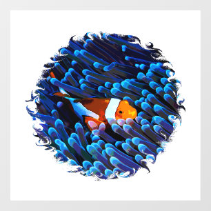 Autocollant Pour Fenêtre Poisson-clown dans un anémone