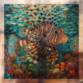 Autocollant Pour Fenêtre Poisson Lion sous-marin Art en verre (Feuille 2)