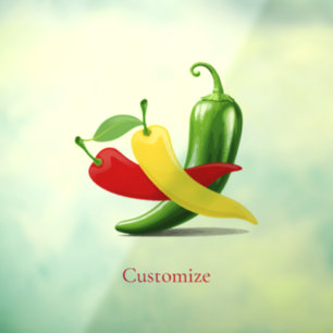 Autocollant Pour Fenêtre Poivrons rouges jaunes verts Thunder_Cove